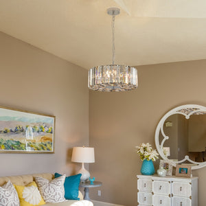 HomeRoots Clear Crystal Chandelier Ceiling Light - Elegant Multi-Tiered Design for Modern and Classic Spaces 568123