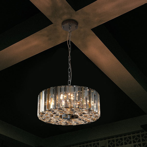 HomeRoots Clear Crystal Chandelier Ceiling Light - Elegant Multi-Tiered Design for Modern and Classic Spaces 568123