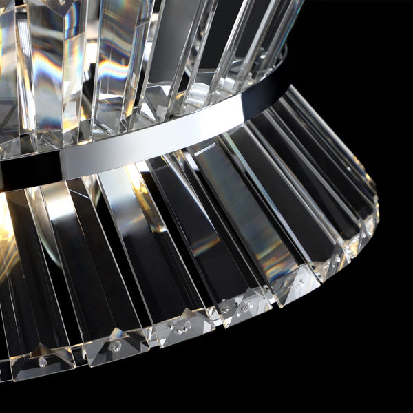 HomeRoots Clear Crystal Chandelier Ceiling Light Fixture - Elegant LED-Compatible Design for Timeless Ambiance 568124