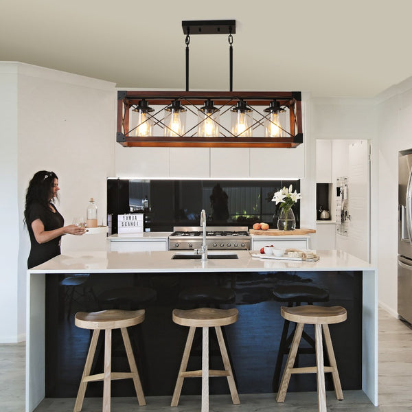 HomeRoots Red Metal Chandelier - Stylish Black Ceiling Light with 3-Tier Design for Modern Home Illumination 568125