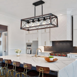 HomeRoots Red Metal Chandelier - Stylish Black Ceiling Light with 3-Tier Design for Modern Home Illumination 568125