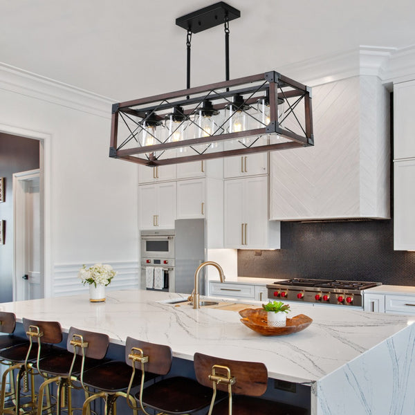HomeRoots Red Metal Chandelier - Stylish Black Ceiling Light with 3-Tier Design for Modern Home Illumination 568125