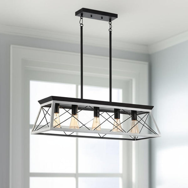 HomeRoots White Five-Light Metal Chandelier with Elegant White Shades for Modern and Traditional Spaces 568126