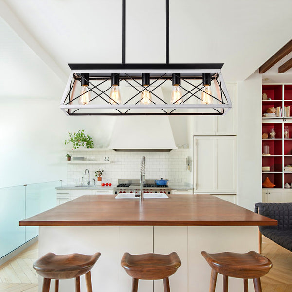 HomeRoots White Five-Light Metal Chandelier with Elegant White Shades for Modern and Traditional Spaces 568126