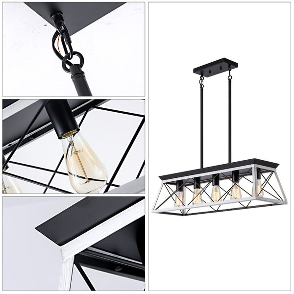 HomeRoots White Five-Light Metal Chandelier with Elegant White Shades for Modern and Traditional Spaces 568126