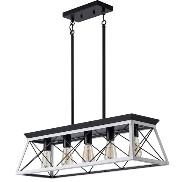 HomeRoots White Five-Light Metal Chandelier with Elegant White Shades for Modern and Traditional Spaces 568126
