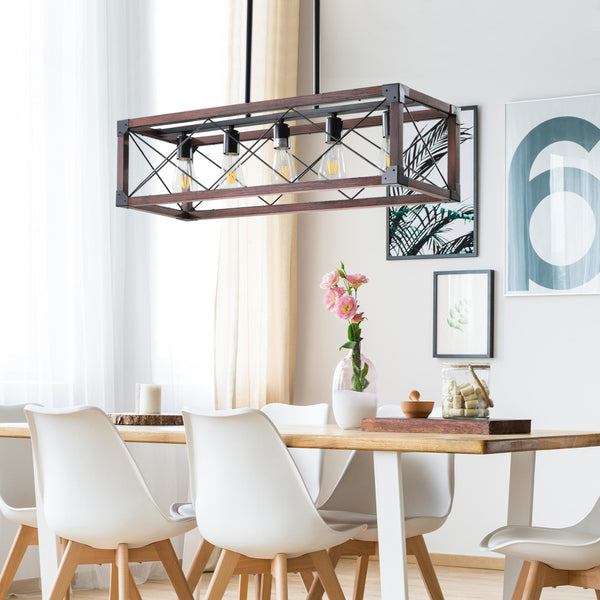 HomeRoots Red Metal Chandelier Lighting - Bold Three-Tiered Design for Modern Spaces, Adjustable Height & Style 568127