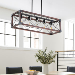 HomeRoots Red Metal Chandelier Lighting - Bold Three-Tiered Design for Modern Spaces, Adjustable Height & Style 568127
