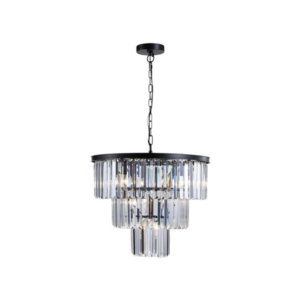 HomeRoots Black Seven-Light Metal Chandelier with Adjustable Shades for Modern Dining & Living Spaces, 59.1" H 568128