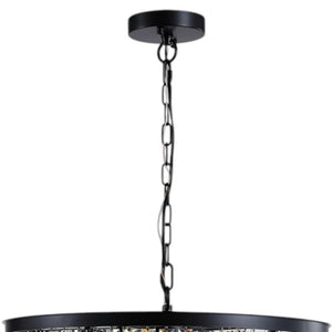 HomeRoots Black Seven-Light Metal Chandelier with Adjustable Shades for Modern Dining & Living Spaces, 59.1" H 568128