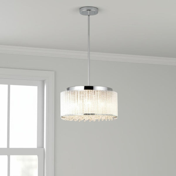 HomeRoots Clear Seven-Light Crystal Chandelier - Elegant Illumination for Dining Rooms, Entryways & More! 568129