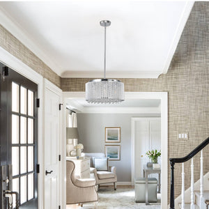 HomeRoots Clear Seven-Light Crystal Chandelier - Elegant Illumination for Dining Rooms, Entryways & More! 568129