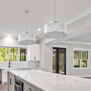 HomeRoots Clear Seven-Light Crystal Chandelier - Elegant Illumination for Dining Rooms, Entryways & More! 568129
