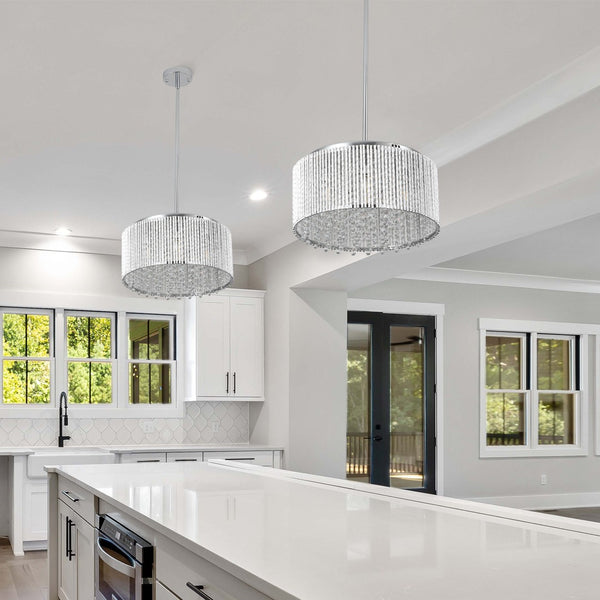 HomeRoots Clear Seven-Light Crystal Chandelier - Elegant Illumination for Dining Rooms, Entryways & More! 568129