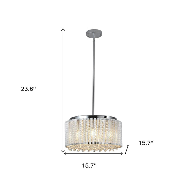 HomeRoots Clear Seven-Light Crystal Chandelier - Elegant Illumination for Dining Rooms, Entryways & More! 568129