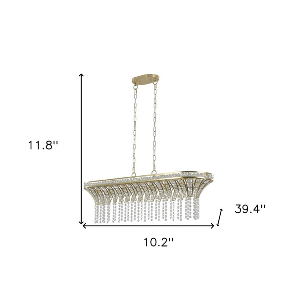 HomeRoots Clear Eight-Light Crystal Chandelier - Elegant Multi-Tiered Design for Timeless Home Illumination 568130