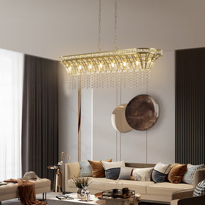 HomeRoots Clear Eight-Light Crystal Chandelier - Elegant Multi-Tiered Design for Timeless Home Illumination 568130