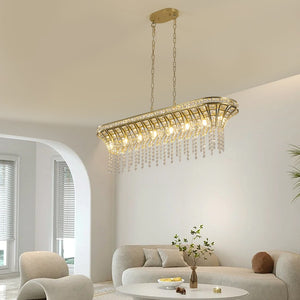 HomeRoots Clear Eight-Light Crystal Chandelier - Elegant Multi-Tiered Design for Timeless Home Illumination 568130