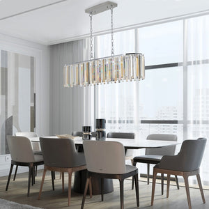 HomeRoots Clear Crystal Chandelier Ceiling Light – Elegant 3-Tier Design with Adjustable Length & Timeless Style 568132