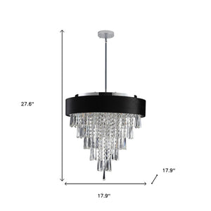 HomeRoots Clear Five-Light Crystal Chandelier: Elegant Illumination with Adjustable Height for Any Space 568134