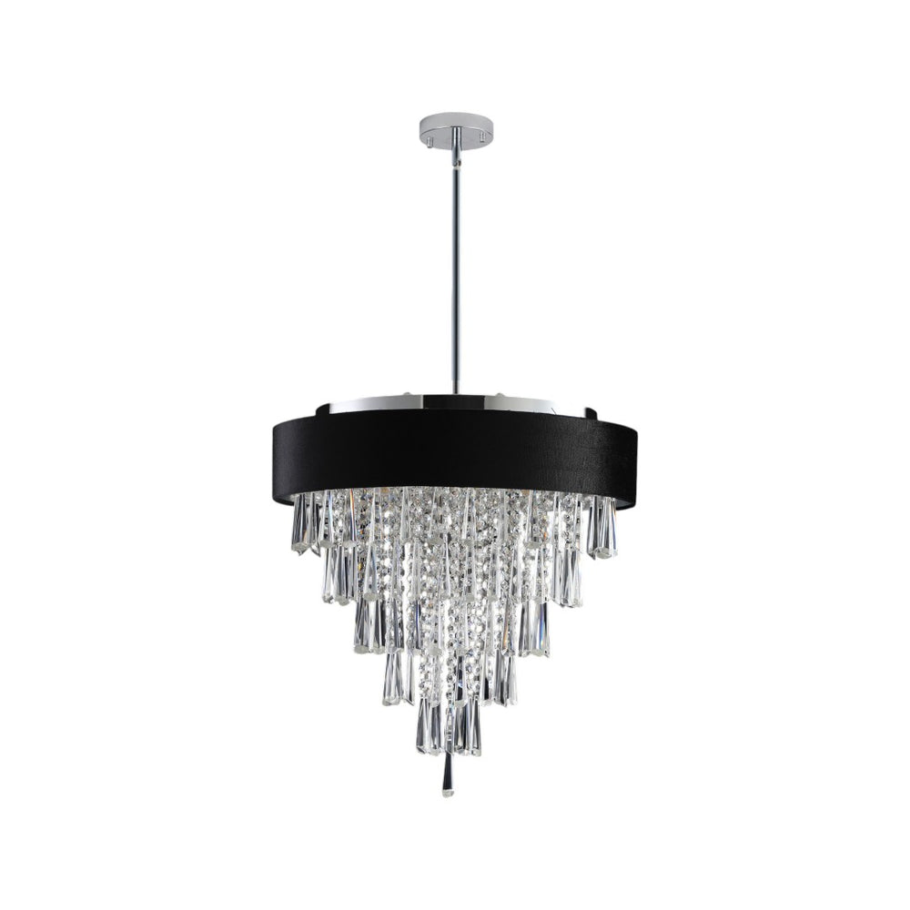 HomeRoots Clear Five-Light Crystal Chandelier: Elegant Illumination with Adjustable Height for Any Space 568134