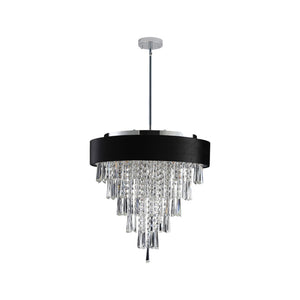 HomeRoots Clear Five-Light Crystal Chandelier: Elegant Illumination with Adjustable Height for Any Space 568134