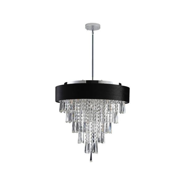HomeRoots Clear Five-Light Crystal Chandelier: Elegant Illumination with Adjustable Height for Any Space 568134