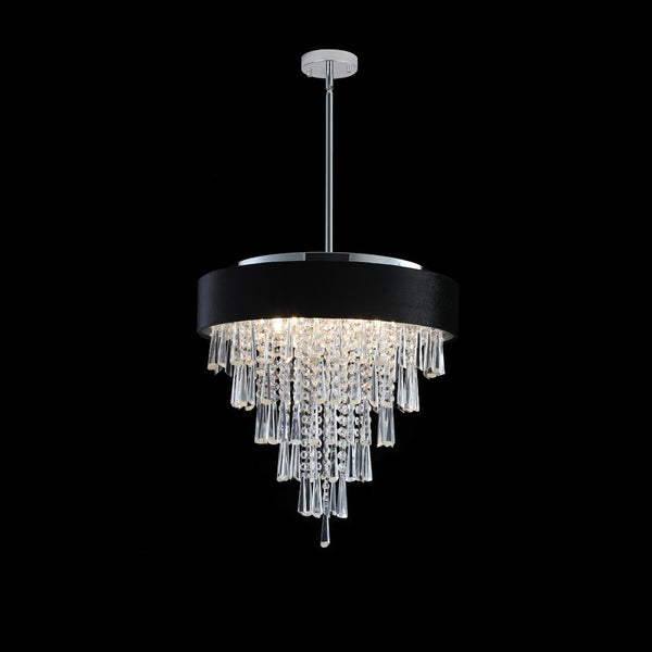 HomeRoots Clear Five-Light Crystal Chandelier: Elegant Illumination with Adjustable Height for Any Space 568134