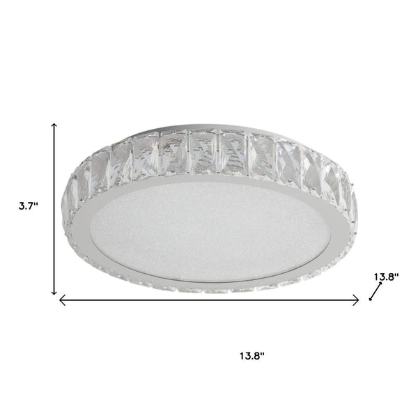 HomeRoots Clear Crystal Flush Mount Chandelier – Elegant Three-Tier Design for Sparkling Illumination Anywhere 568135