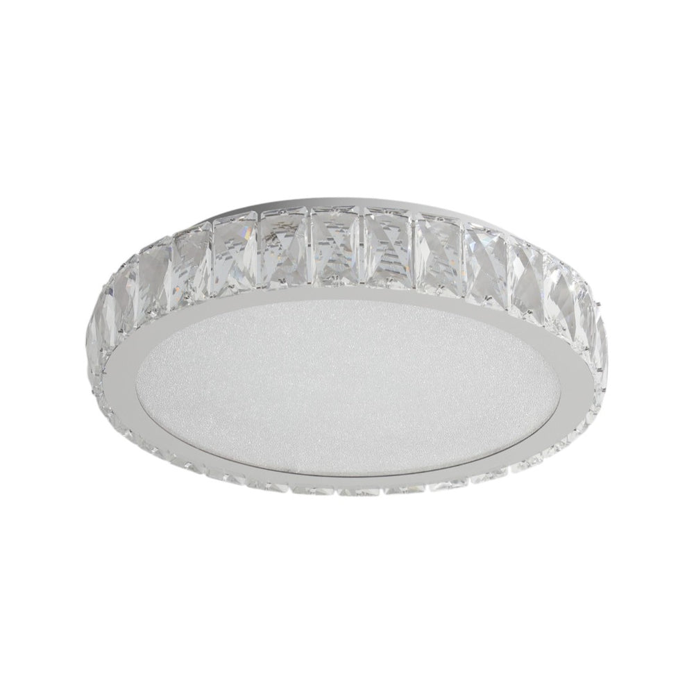 HomeRoots Clear Crystal Flush Mount Chandelier – Elegant Three-Tier Design for Sparkling Illumination Anywhere 568135