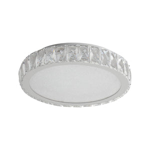HomeRoots Clear Crystal Flush Mount Chandelier – Elegant Three-Tier Design for Sparkling Illumination Anywhere 568135