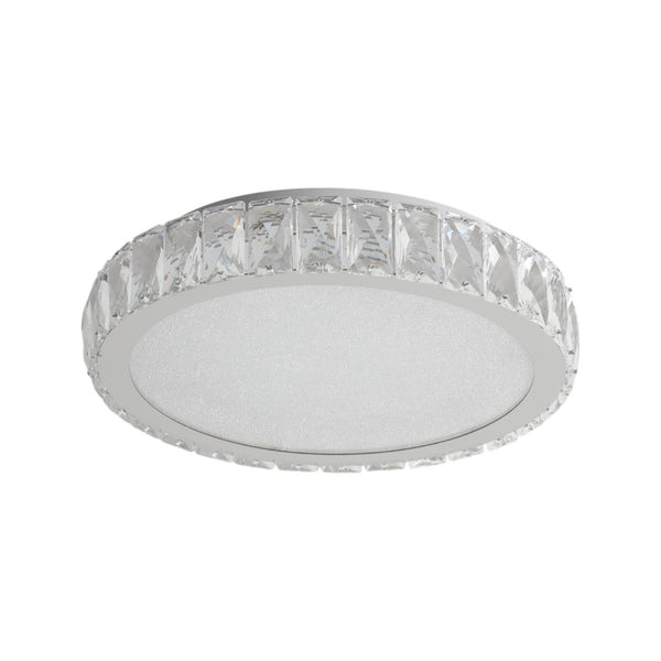 HomeRoots Clear Crystal Flush Mount Chandelier – Elegant Three-Tier Design for Sparkling Illumination Anywhere 568135