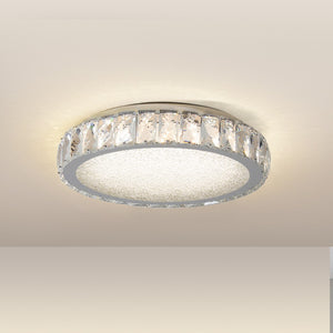 HomeRoots Clear Crystal Flush Mount Chandelier – Elegant Three-Tier Design for Sparkling Illumination Anywhere 568135