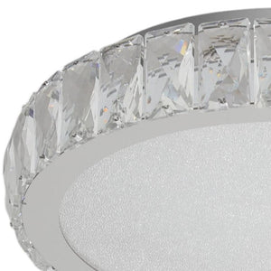 HomeRoots Clear Crystal Flush Mount Chandelier – Elegant Three-Tier Design for Sparkling Illumination Anywhere 568135
