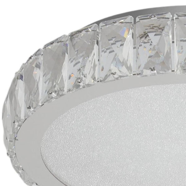 HomeRoots Clear Crystal Flush Mount Chandelier – Elegant Three-Tier Design for Sparkling Illumination Anywhere 568135