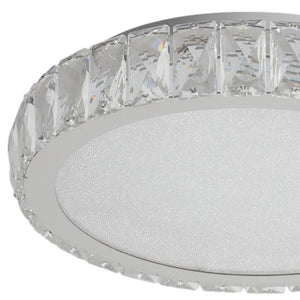 HomeRoots Clear Crystal Flush Mount Chandelier – Elegant Three-Tier Design for Sparkling Illumination Anywhere 568135