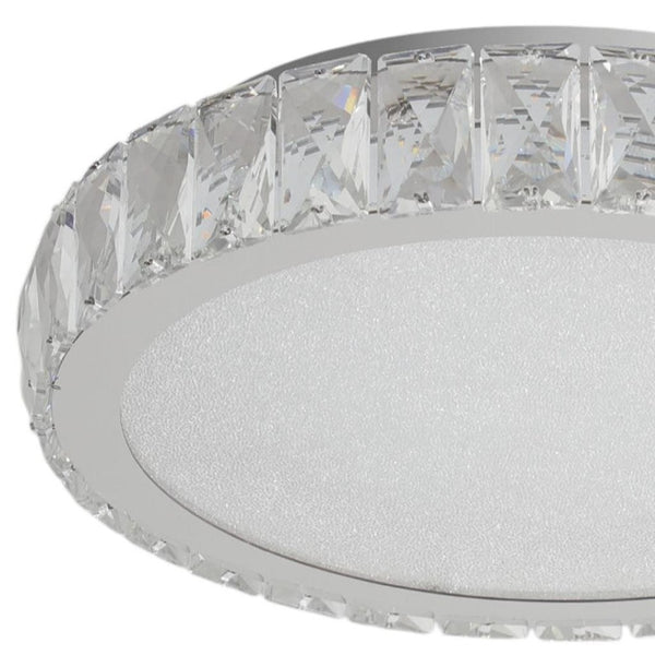 HomeRoots Clear Crystal Flush Mount Chandelier – Elegant Three-Tier Design for Sparkling Illumination Anywhere 568135