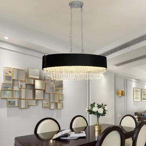 HomeRoots Clear Crystal Chandelier Ceiling Light Fixture - Elegant 3-Tier Design for Hallways & Bedrooms 568136