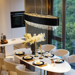 HomeRoots Clear Crystal Chandelier Ceiling Light Fixture - Elegant 3-Tier Design for Hallways & Bedrooms 568136