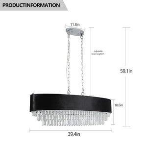 HomeRoots Clear Crystal Chandelier Ceiling Light Fixture - Elegant 3-Tier Design for Hallways & Bedrooms 568136