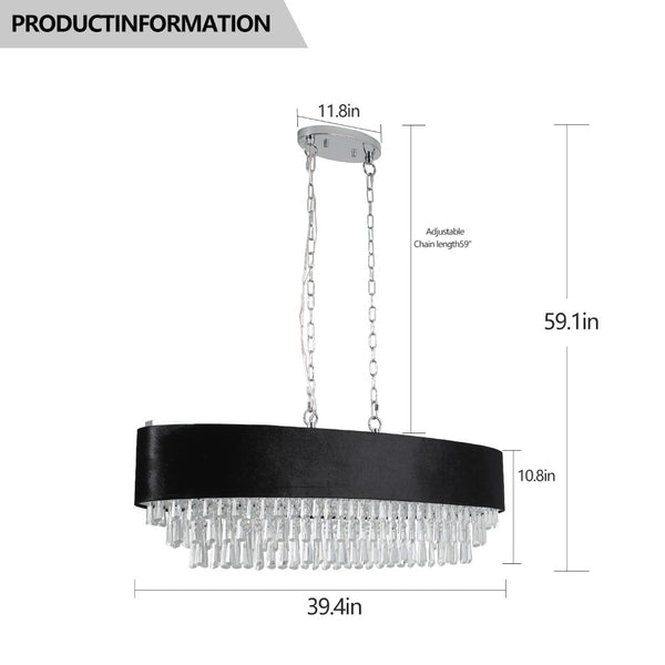 HomeRoots Clear Crystal Chandelier Ceiling Light Fixture - Elegant 3-Tier Design for Hallways & Bedrooms 568136