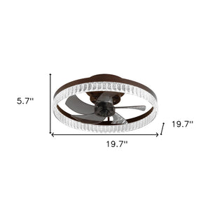 HomeRoots Brown Smart-Enabled Semi-Flush Chandelier – Elegant, Versatile Lighting with Adjustable Levels & Warm Glow 568141