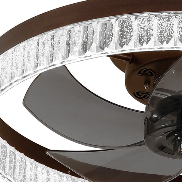 HomeRoots Brown Smart-Enabled Semi-Flush Chandelier – Elegant, Versatile Lighting with Adjustable Levels & Warm Glow 568141