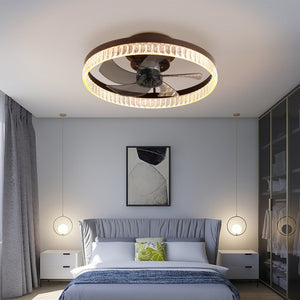 HomeRoots Brown Smart-Enabled Semi-Flush Chandelier – Elegant, Versatile Lighting with Adjustable Levels & Warm Glow 568141