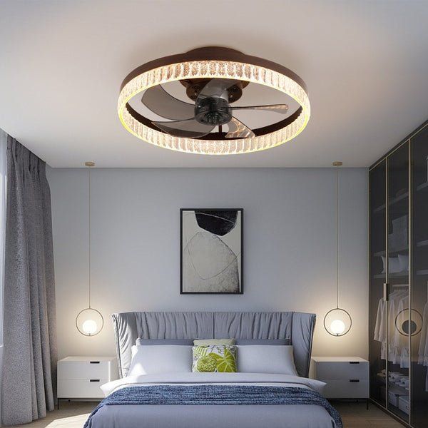 HomeRoots Brown Smart-Enabled Semi-Flush Chandelier – Elegant, Versatile Lighting with Adjustable Levels & Warm Glow 568141