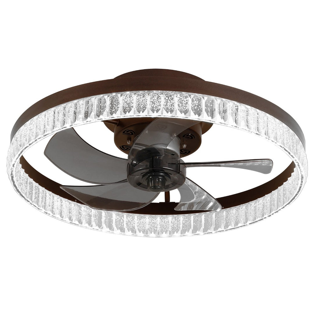 HomeRoots Brown Smart-Enabled Semi-Flush Chandelier – Elegant, Versatile Lighting with Adjustable Levels & Warm Glow 568141