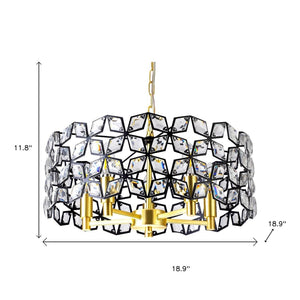 HomeRoots Clear Five-Light Crystal Chandelier - Elegant Illumination for Entryways, Dining Rooms & More! 568144
