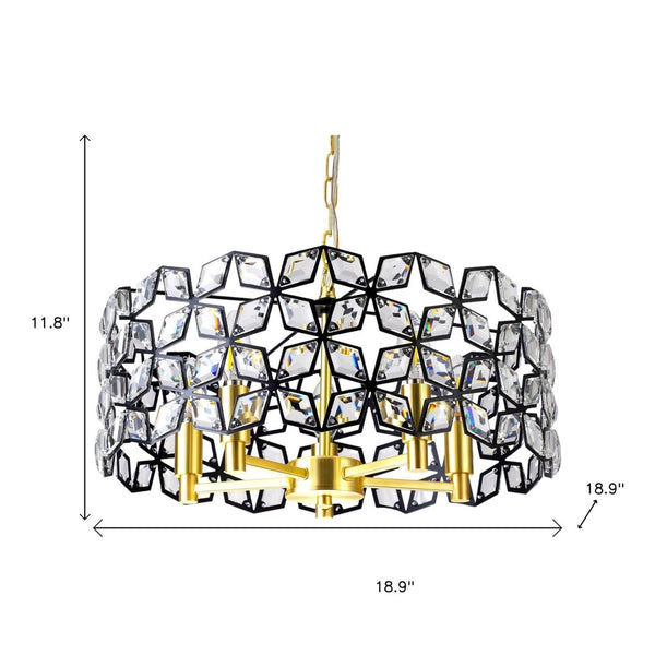 HomeRoots Clear Five-Light Crystal Chandelier - Elegant Illumination for Entryways, Dining Rooms & More! 568144