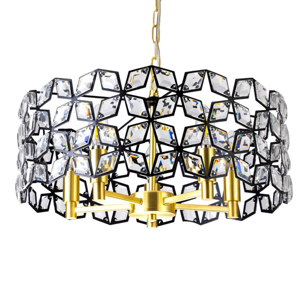 HomeRoots Clear Five-Light Crystal Chandelier - Elegant Illumination for Entryways, Dining Rooms & More! 568144