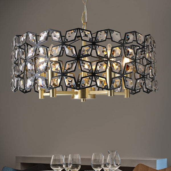 HomeRoots Clear Five-Light Crystal Chandelier - Elegant Illumination for Entryways, Dining Rooms & More! 568144